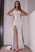 Strapless Mermaid Prom Dress with Side Split BM bride