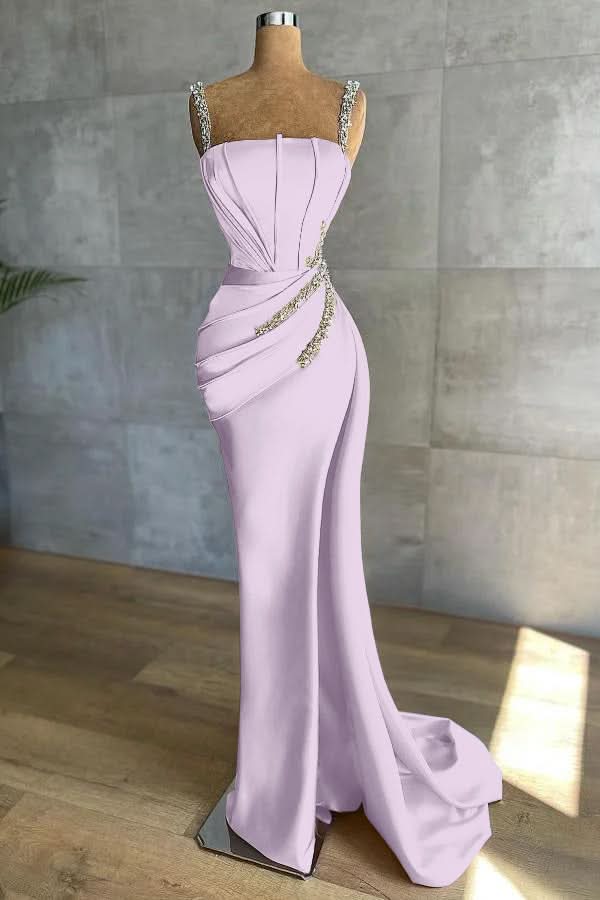 Straps Mermaid Appliques Bead Prom Dress BM bride