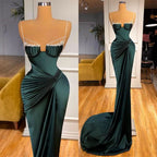 Dark Green Spaghetti-Straps Mermaid Prom Dress BM bride