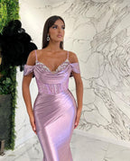 Spaghetti-Straps Sweetheart Mermaid Evening Dress with Sequins Online BM bride