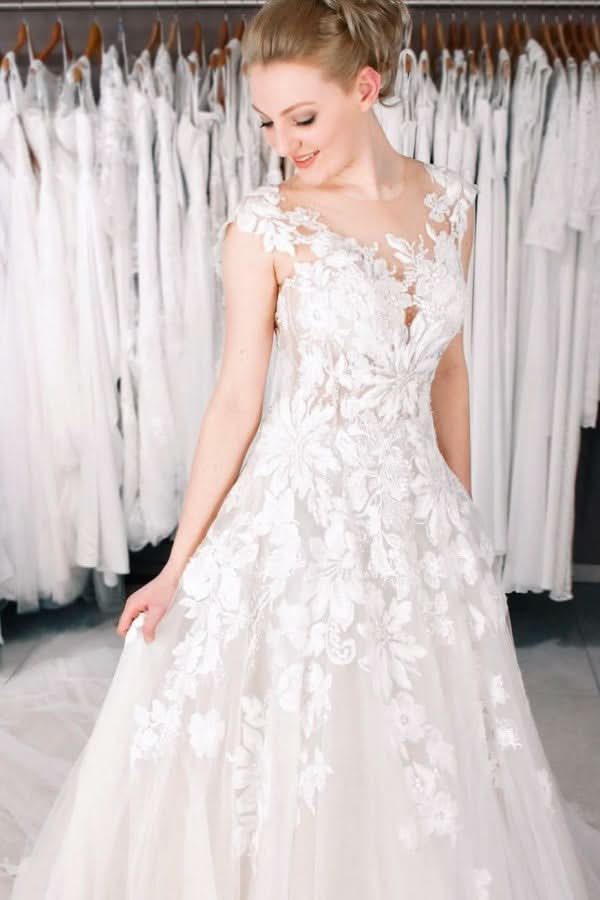 Long Mermaid Wedding Dress With Tulle Lace BM bride