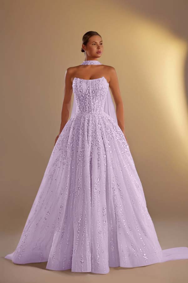 Strapless Sleeveless Long A Line Prom Dress With Pleated Beading
