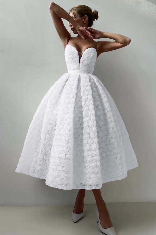 Strapless Sleeveless Long A Line Prom Dress With Appliques Belt