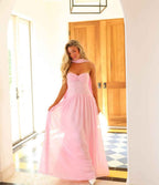 Chic Sweetheart Strapless Sleeveless Long Prom Dress With Pleated HF0005