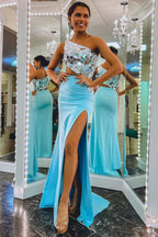 Fashionable Sheath One Shoulder Cut Mirror Sequins Prom Dress BM bride