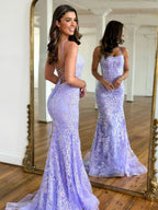 Beautiful Mermaid Scoop Lace Prom Dress BM bride