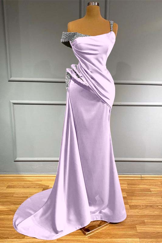Long Off the Shoulder Mermaid Ruffles Prom Dress With Beading