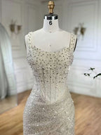 Gorgeous Beaded Sequin Mermaid Prom Dress with High Slit BM bride