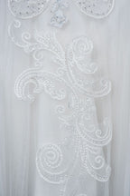 A-Line V-neck Hi-Lo Wedding Dress Open Back Ruffles Tulle With Appliques Lace BM bride
