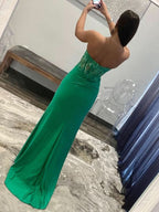 Stunning Sheath Strapless Sweetheart Long Prom Dress with Slit BM bride