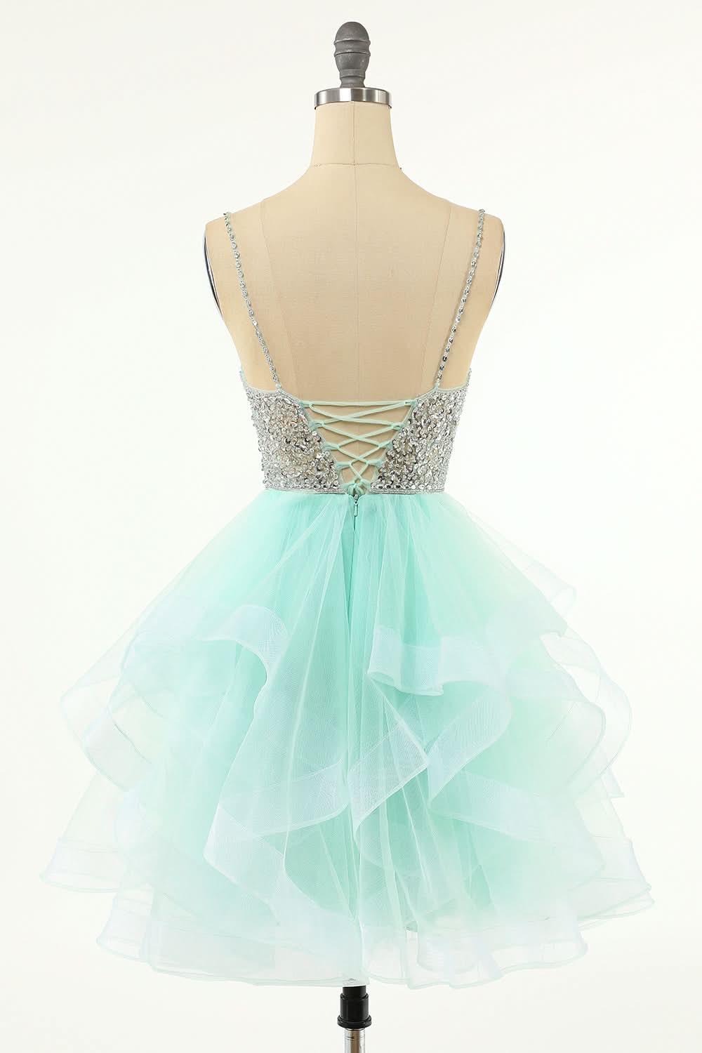 Amelia |A Line V Neck Tulle Homecoming Dress BM bride