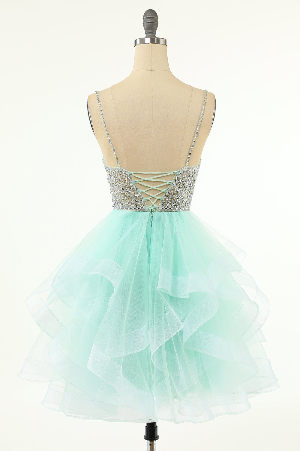 Charming A-Line V Neck Tulle Homecoming Dress BM bride
