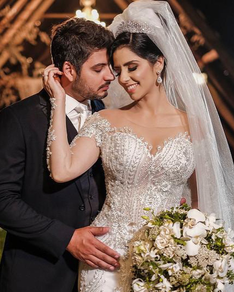 Jewel Off-the-Shoulder Long Sleeve Mermaid Wedding Dress with Lace Appliques BM bride
