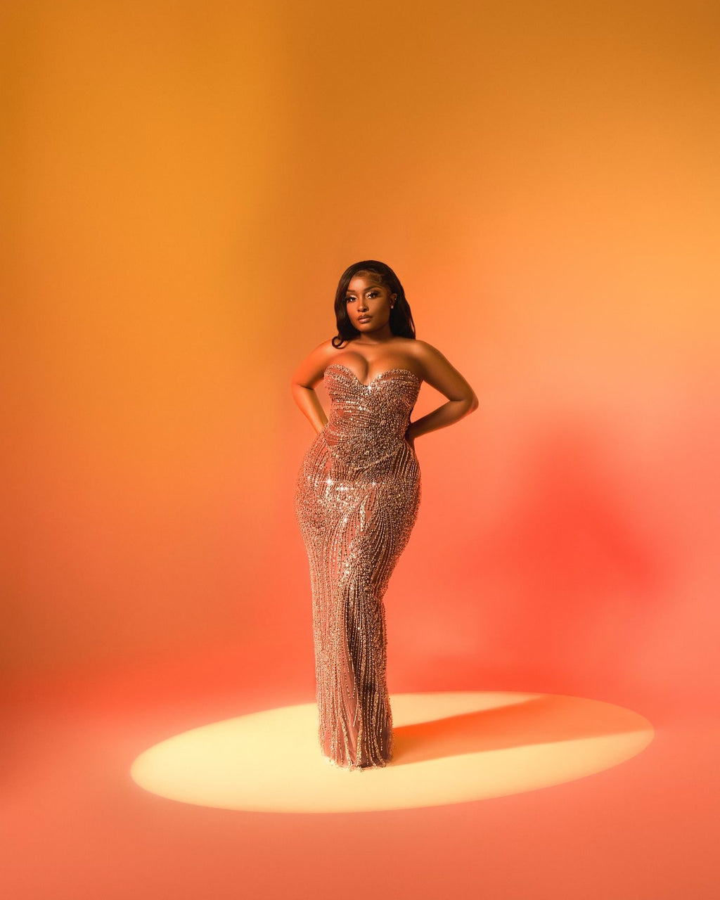 The Rose Gold Radiance - 2026 Hand-Beaded Mermaid Gown: Sweetheart Neckline with Shimmering Sequin Cascade