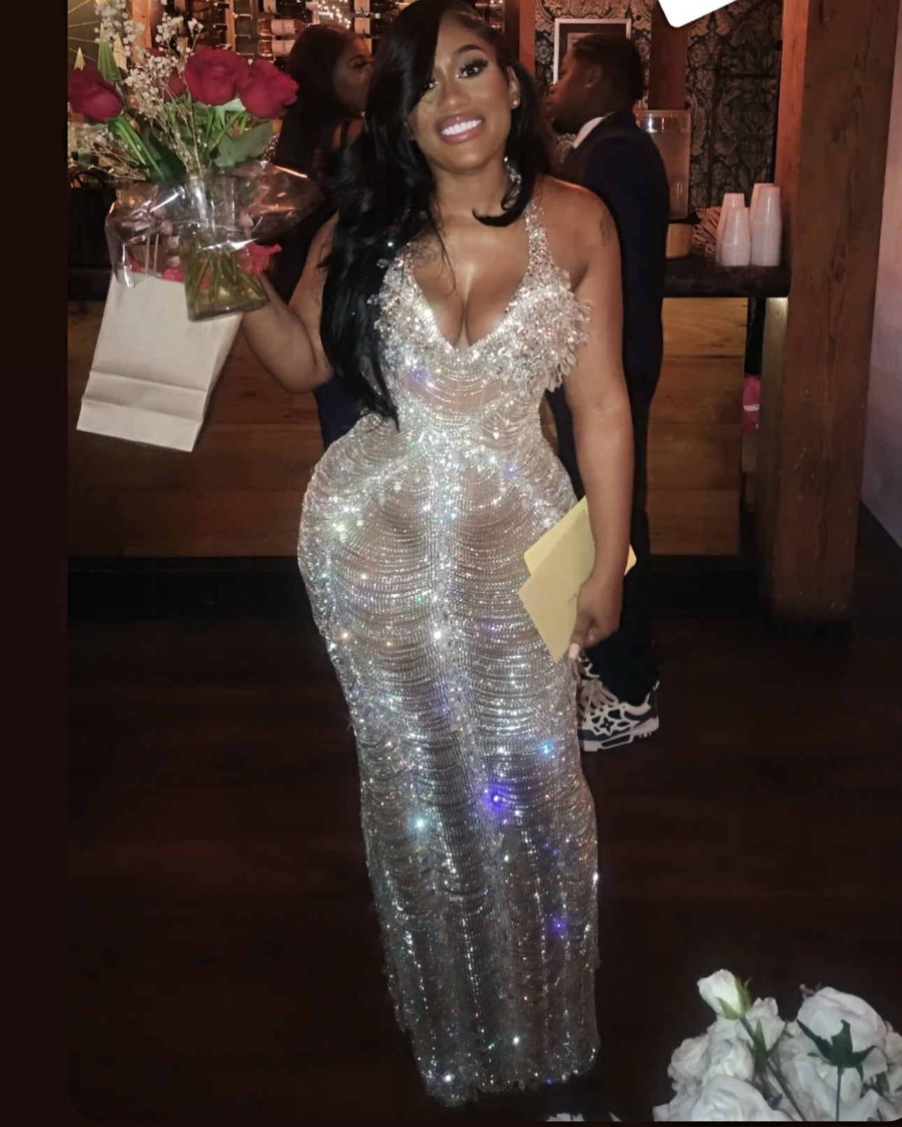 The Diamond Masterpiece - 2026 Luxury Silver Crystal Halter Illusion Mermaid Gown: Plunging Halter Neckline with Sheer Bodice, Scalloped Beadwork & Open Back BMBRIDE