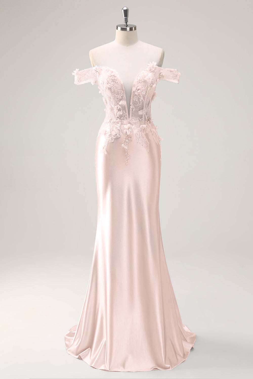Strapless Sleeveless Long Mermaid Prom Dress With Appliques Pleated BMBRIDE