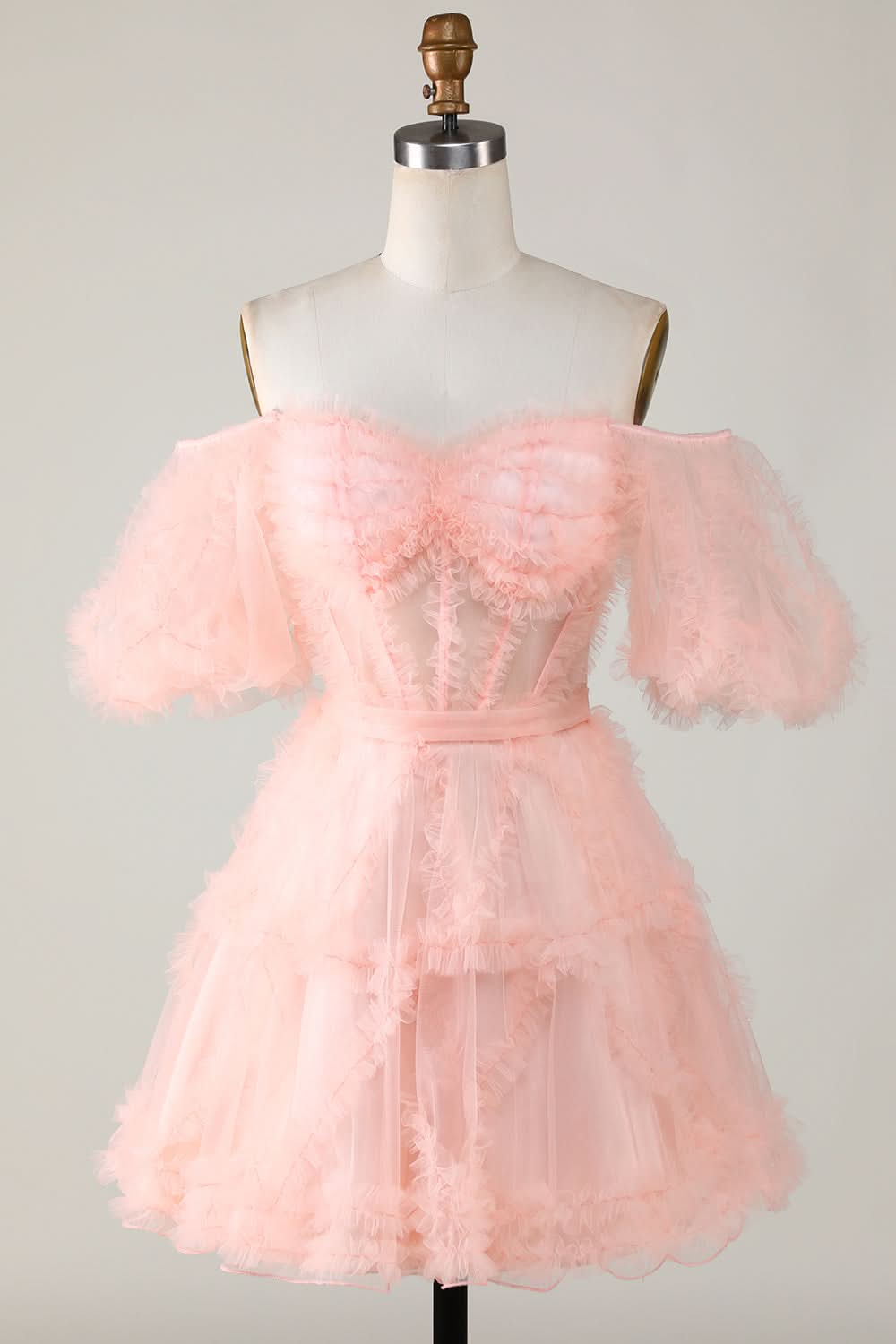 Fuchsia Corset A-Line Short Homecoming Dress Bmbride