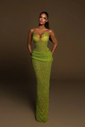 Strapless Sleeveless Long Mermaid Prom Dress With Pleated Beading BMBRIDE