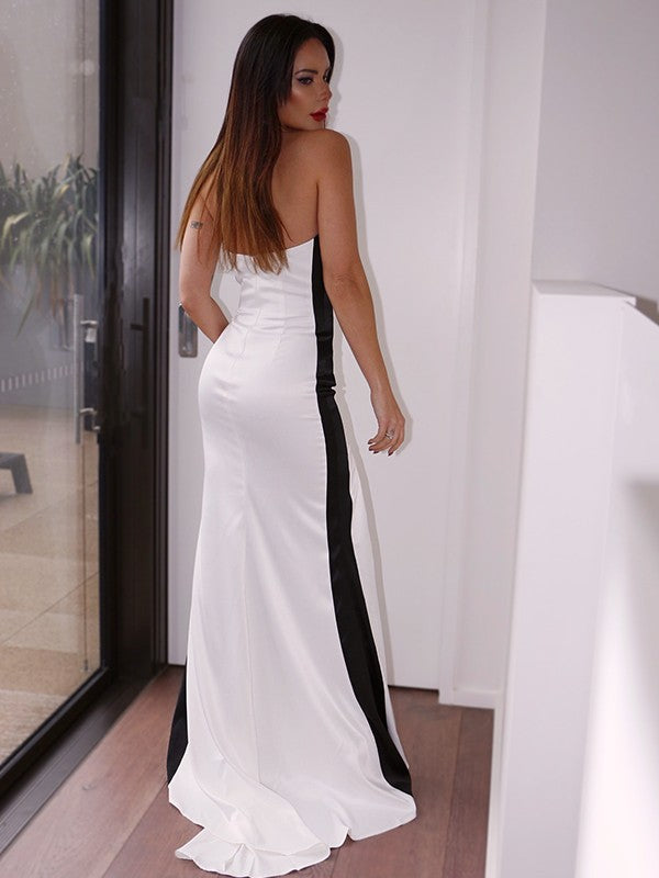 Strapless Mermaid Prom Dress with Side Split BM bride
