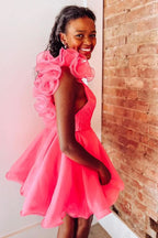 Nerissa |A Line Organza V Neck Homecoming Dress BM bride
