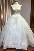 Strapless Sleeveless Sweetheart Pleated Ball Gown Wedding Dress with Sequins BM bride