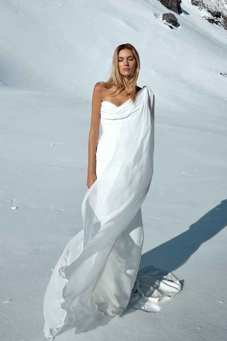 One Shoulder Sleeveless Mermaid Long Prom Dress With Pleated