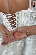 Spaghetti Strap Sleeveless A Line Prom Dress With Lace Appliques