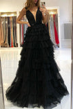Sleeveless Evening Dress Layered V-Neck BM bride