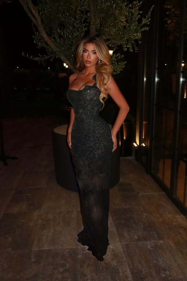 Halter Sleeveless Long Mermaid Prom Dress With Lace Embroidery BMBRIDE