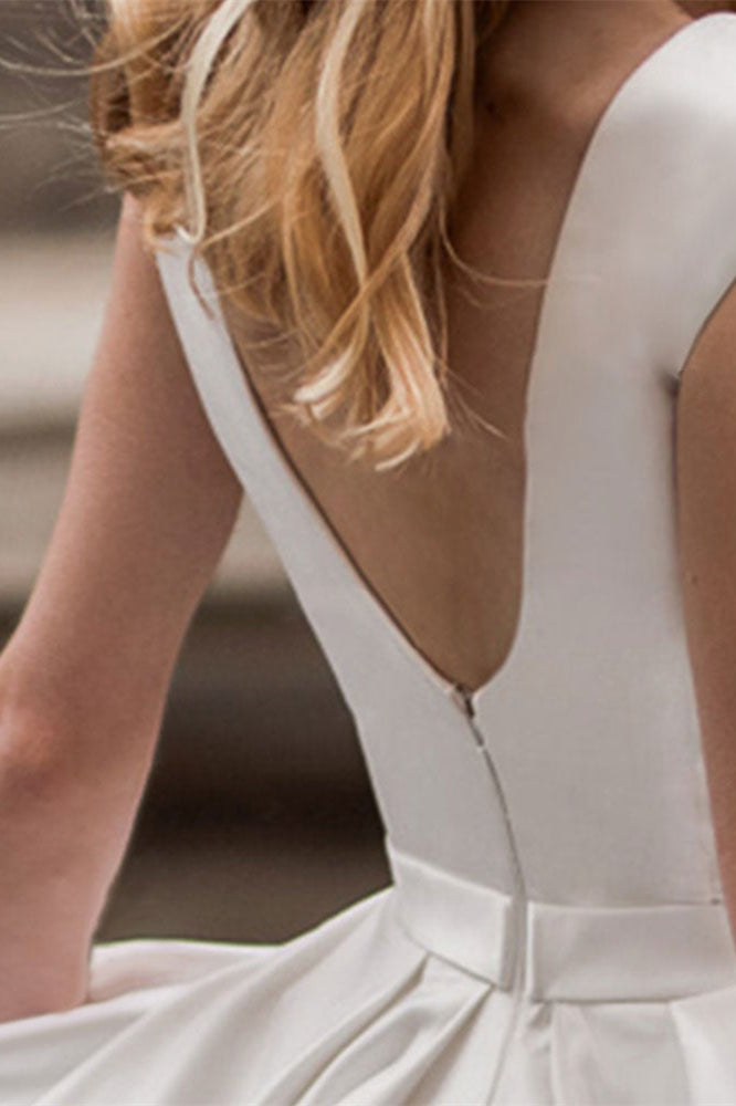 Cap Sleeve Wedding Dress with Pockets BM bride