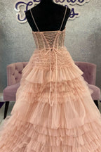 Charming Emerald Green A-Line Dress with Exquisite Beading and Ruffles BM bride