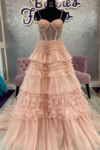 Charming Emerald Green A-Line Dress with Exquisite Beading and Ruffles BM bride