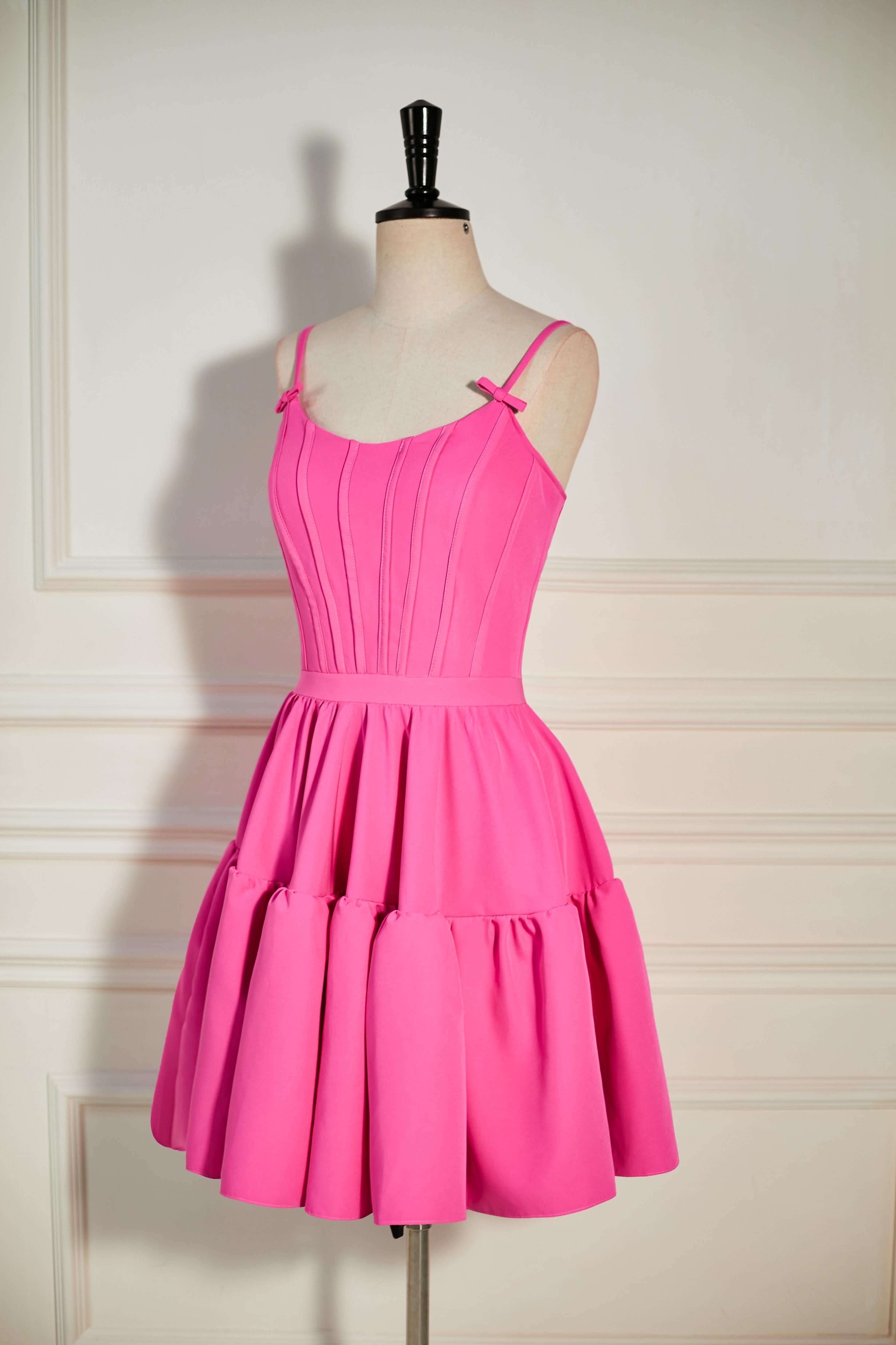 Elegant A-Line Ruffled Lace-Up Homecoming Dress BM bride