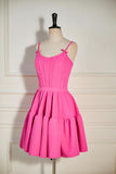 Elegant A-Line Ruffled Lace-Up Homecoming Dress BM bride