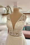 Sweetheart A-Line Floor-Length Tulle Wedding Dress with Lace Appliques BM bride