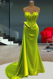Sweetheart Mermaid Prom Dress Long with Beads and Ruffles BM bride