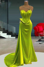 Chic Mermaid Sweetheart Sleeveless Prom Dress Long Beadings With Ruffles
