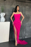 Strapless Mermaid Long Evening Dress with Split BM bride