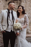 Sweetheart Long Sleeve Lace Mermaid Wedding Dress BM bride
