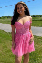 Mint Backless Short Homecoming Dress with Appliques