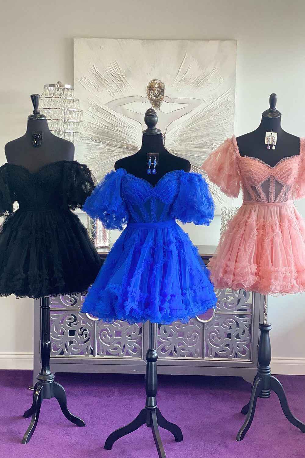 Royal Blue Corset A-Line Short Homecoming Dress Bmbride
