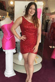 Trendy One Shoulder Bodycon Pleated Homecoming Dress BM bride