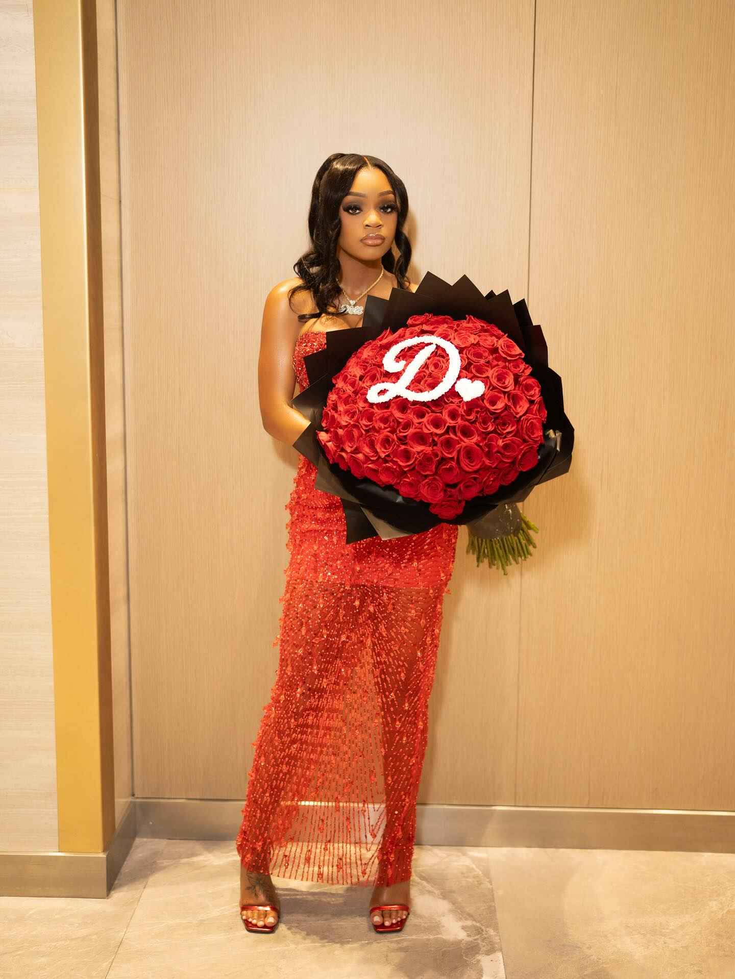 Red Fringe Fire - Sequined Mermaid Prom Dress with Tassel Hem