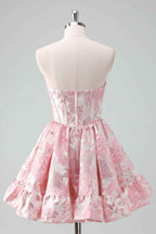 Blue Corset A Line Short Homecoming Dress