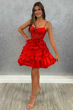 Pink Corset A Line Short Homecoming Dress With 3D Flowers Bmbride