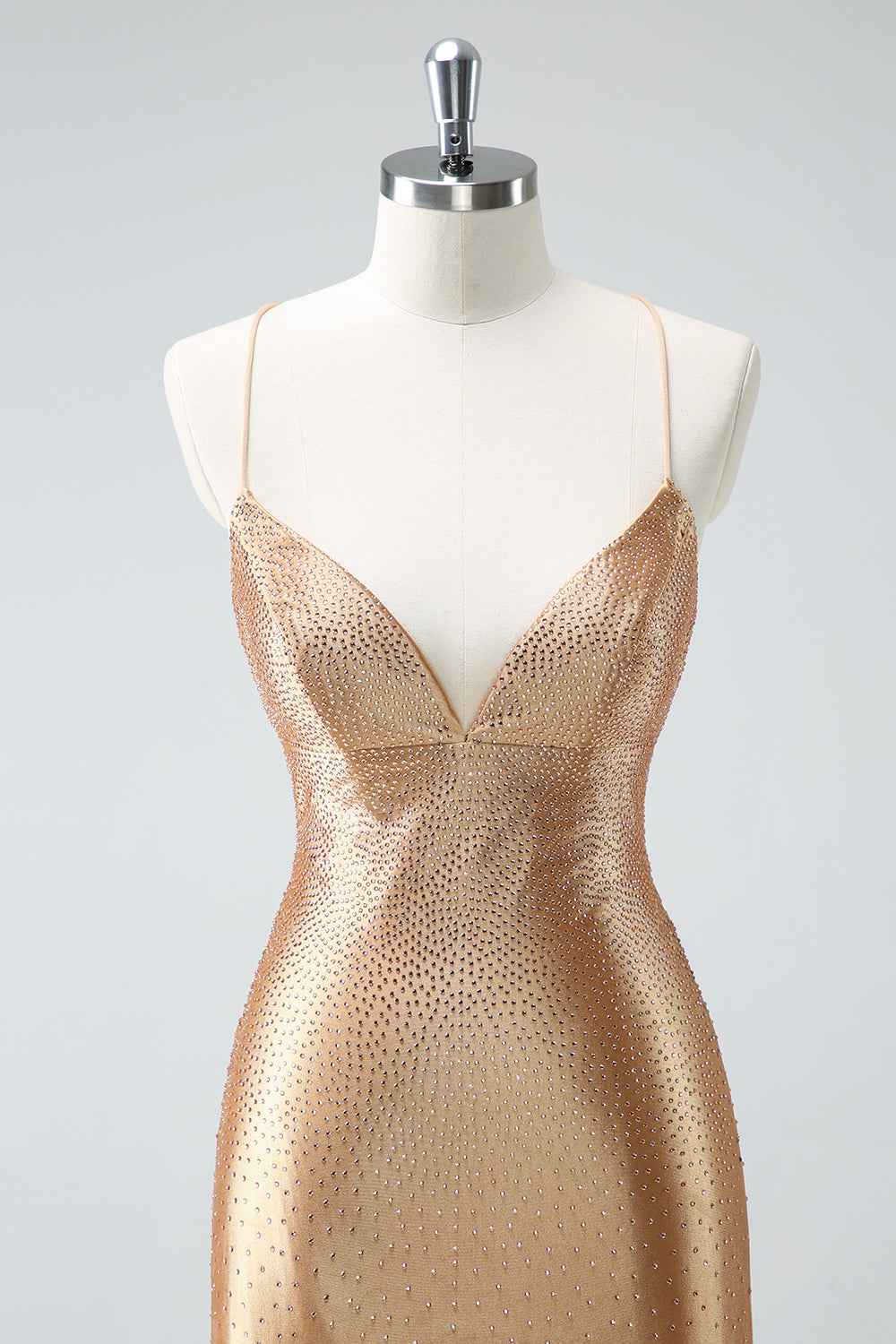 Sparkly Golden Beaded Tight Short Homecoming Dress Bmbride