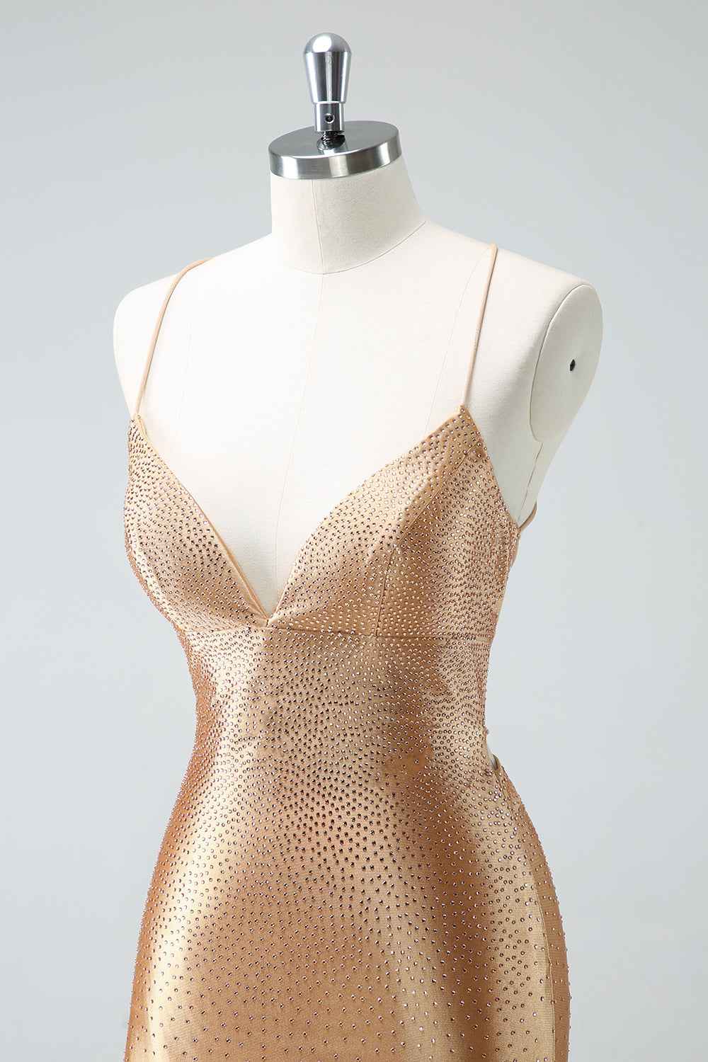Sparkly Golden Beaded Tight Short Homecoming Dress Bmbride