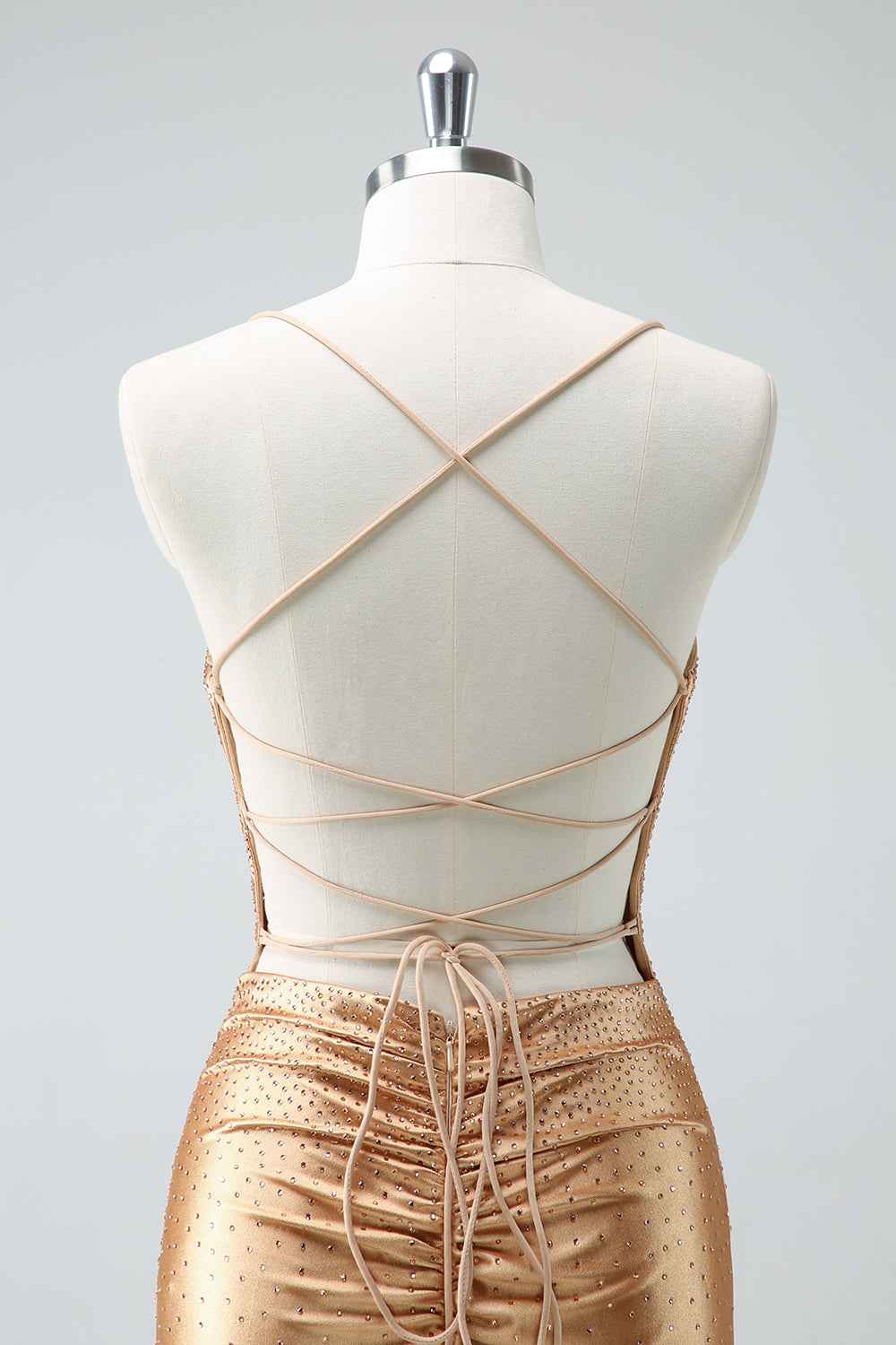 Sparkly Golden Beaded Tight Short Homecoming Dress Bmbride