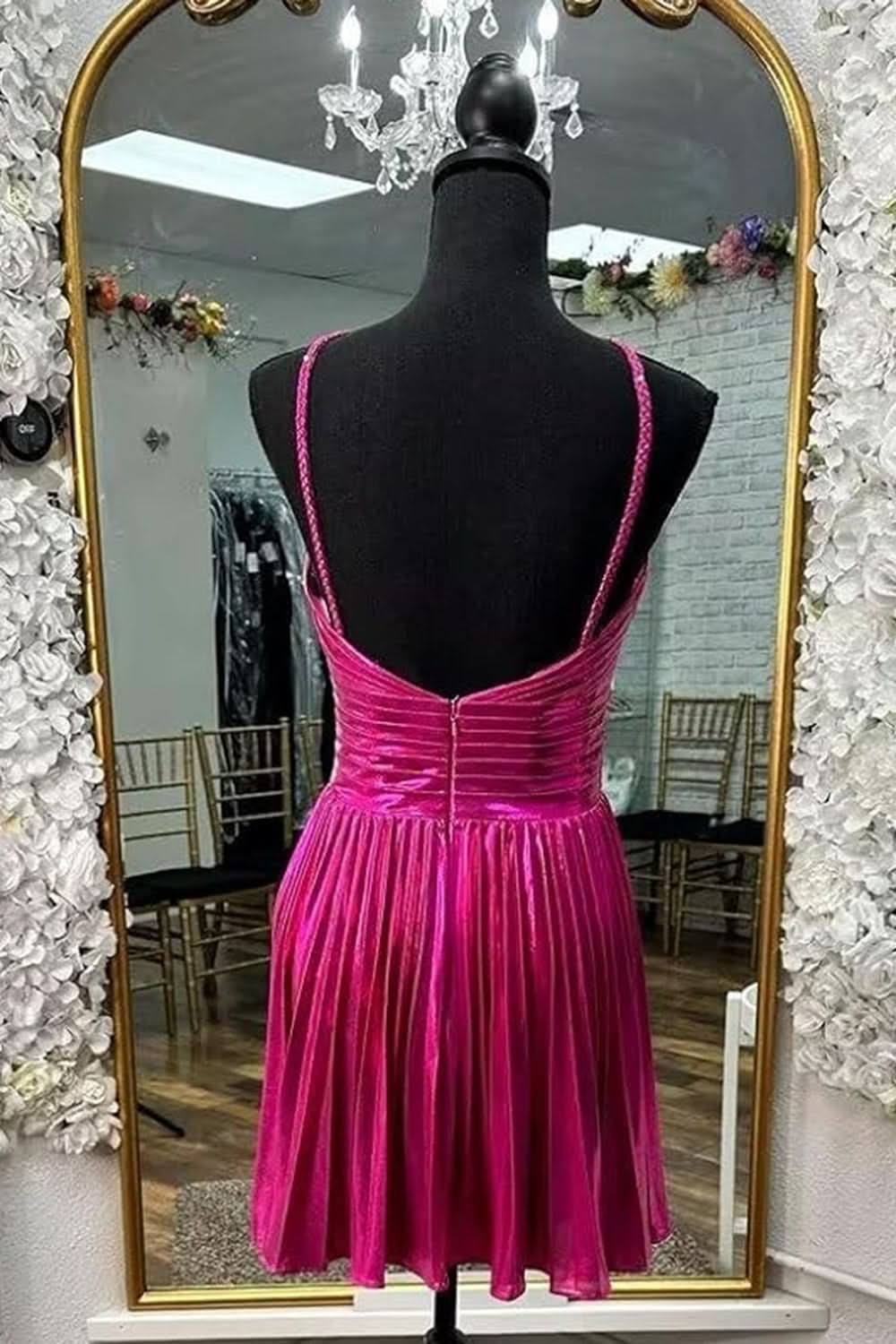 Silver A Line Halter Short Homecoming Dress Bmbride