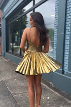 Dark Purple A Line Halter Short Homecoming Dress Bmbride